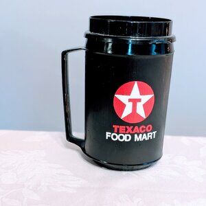 VTG Texaco Aladdin 12oz Travel Coffee Mug Black Insulated Rare Memorabilia
